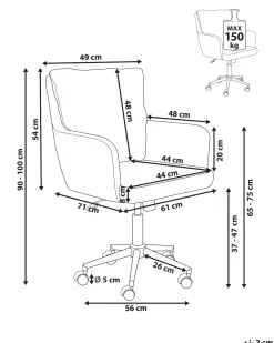 Sedia da scrivania ALPINE Bouclé Bianco sporco