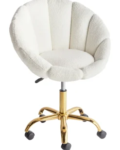 Sedia da scrivania ANNABELLE Bouclé Bianco