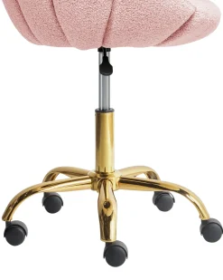 Sedia da scrivania ANNABELLE Bouclé Rosa pastello