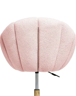 Sedia da scrivania ANNABELLE Bouclé Rosa pastello