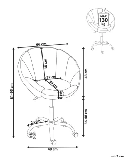 Sedia da scrivania ANNABELLE Bouclé Rosa pastello