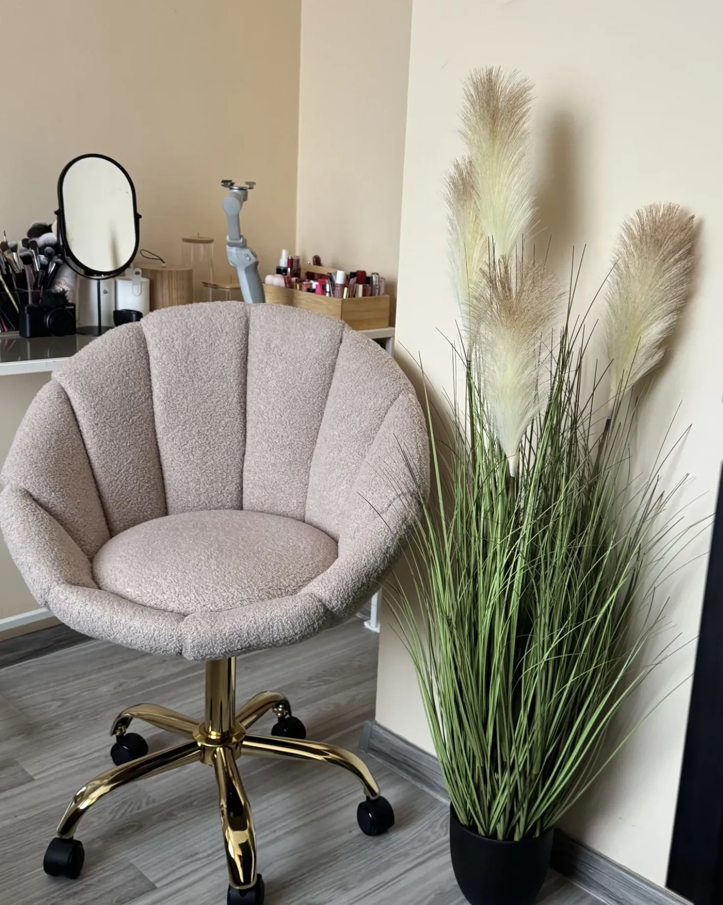 Sedia da scrivania ANNABELLE Bouclé Beige