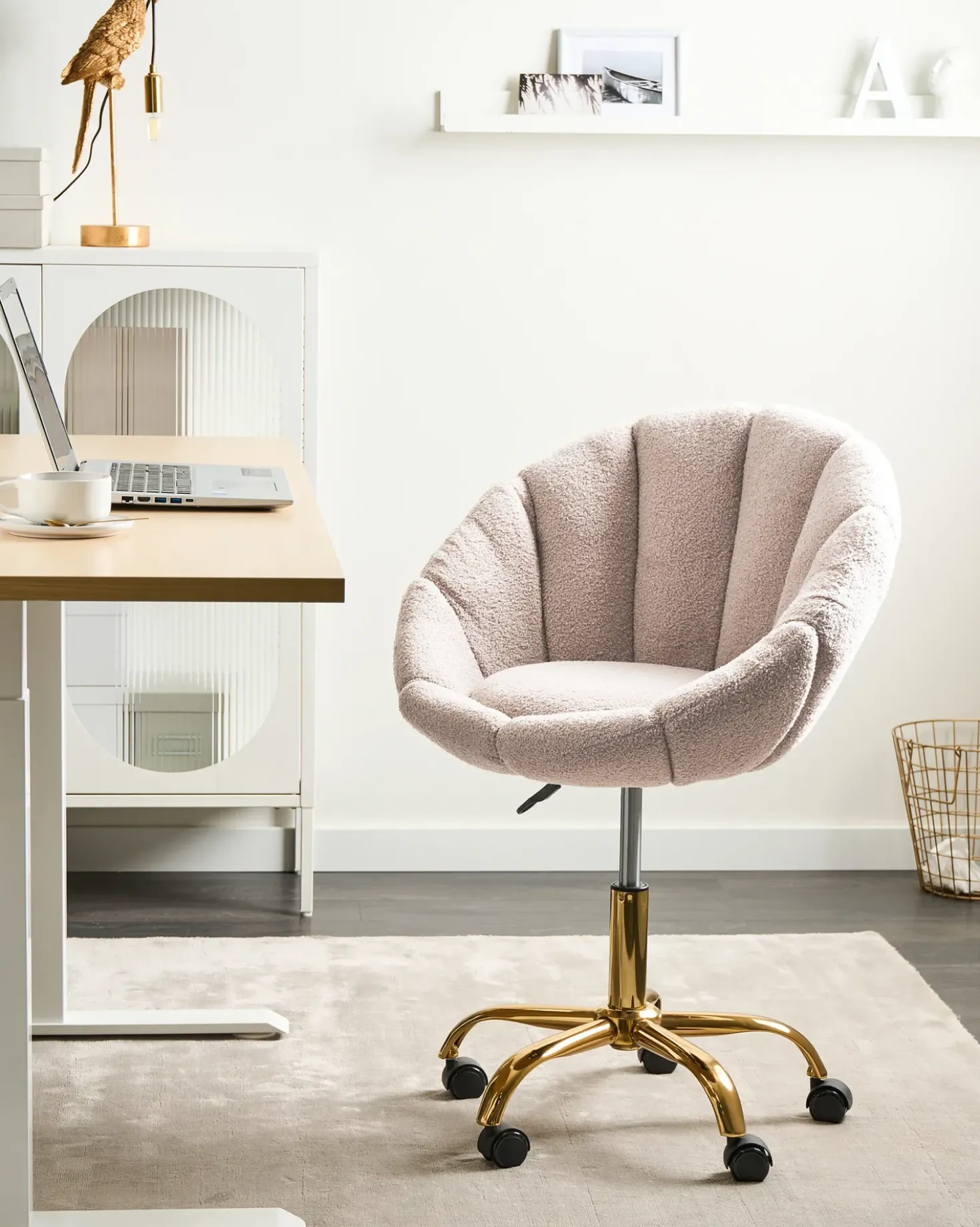 Sedia da scrivania ANNABELLE Bouclé Beige