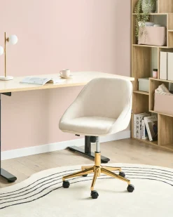 Sedia da scrivania BARDSDALE Velluto Beige chiaro
