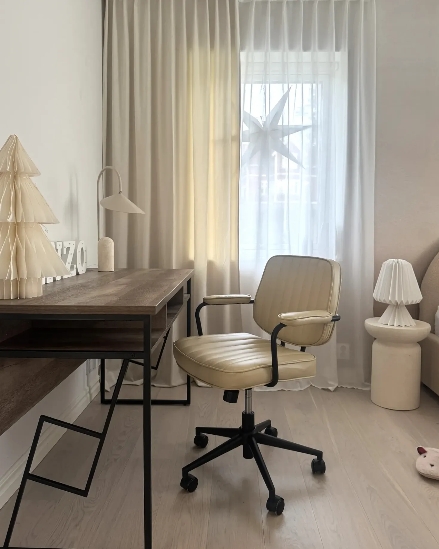 Sedia da scrivania BERNE Pelle sintetica Beige