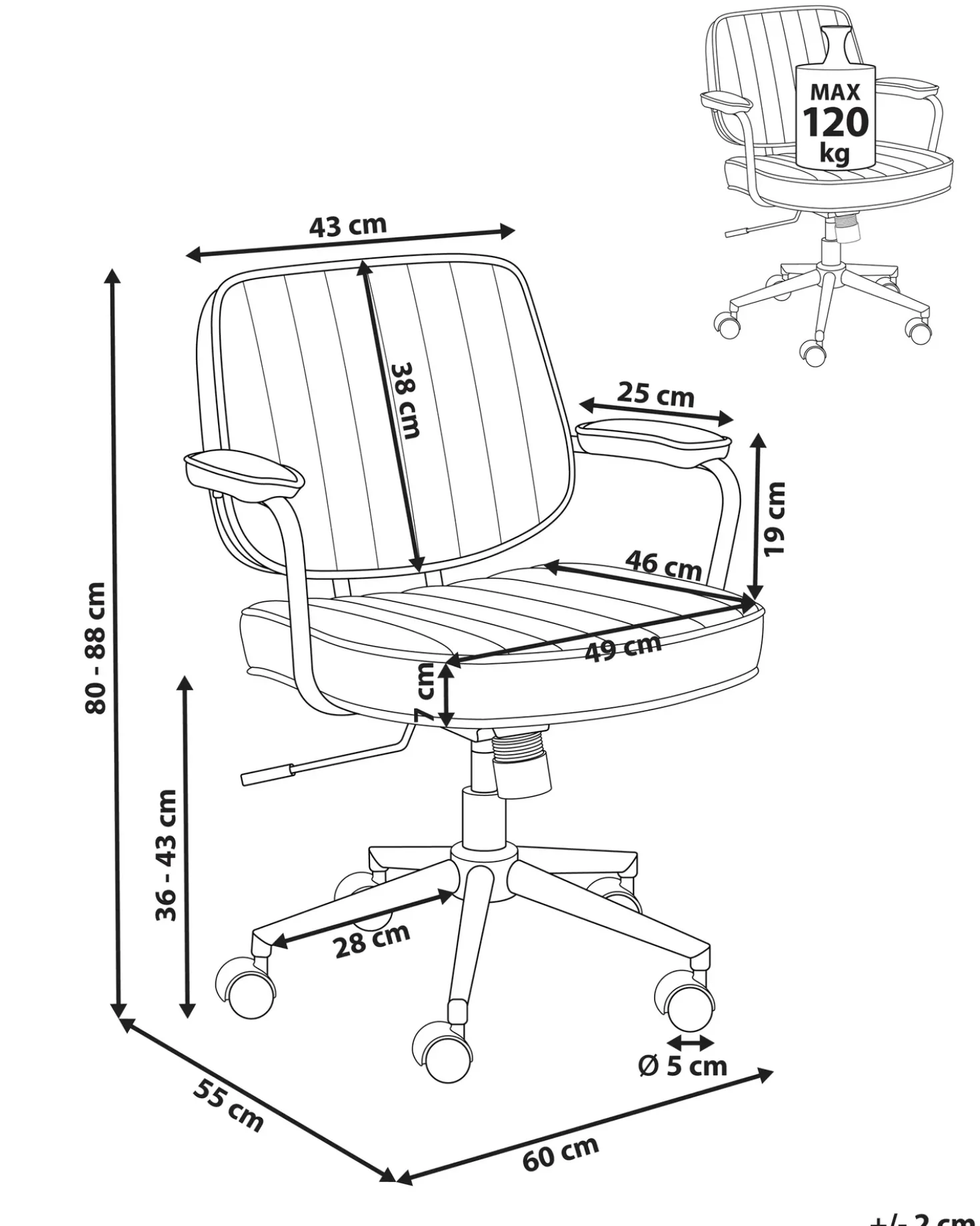 Sedia da scrivania BERNE Pelle sintetica Beige