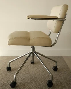 Sedia da scrivania CANDOR Pelle sintetica Bianco sporco