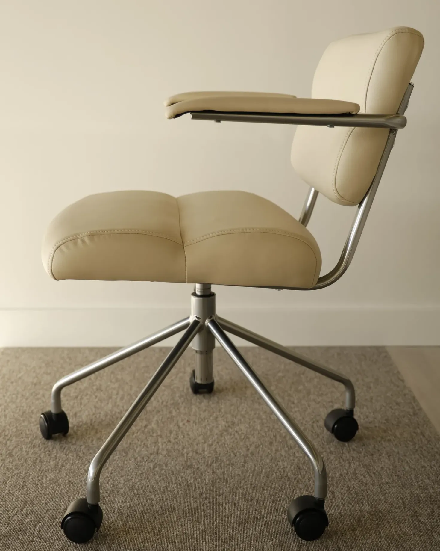 Sedia da scrivania CANDOR Pelle sintetica Bianco sporco