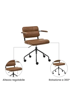 Sedia da scrivania CANDOR Pelle sintetica Marrone