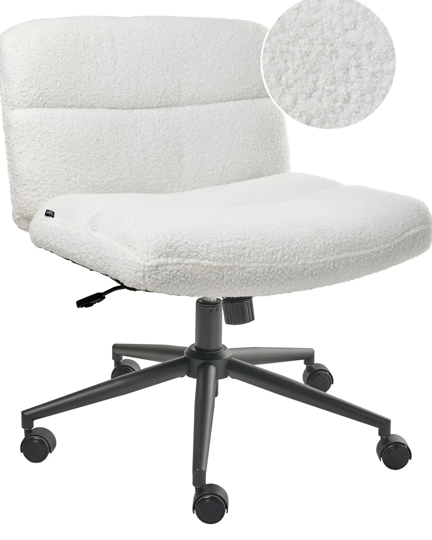 Sedia da scrivania CATLIN Bouclé Bianco
