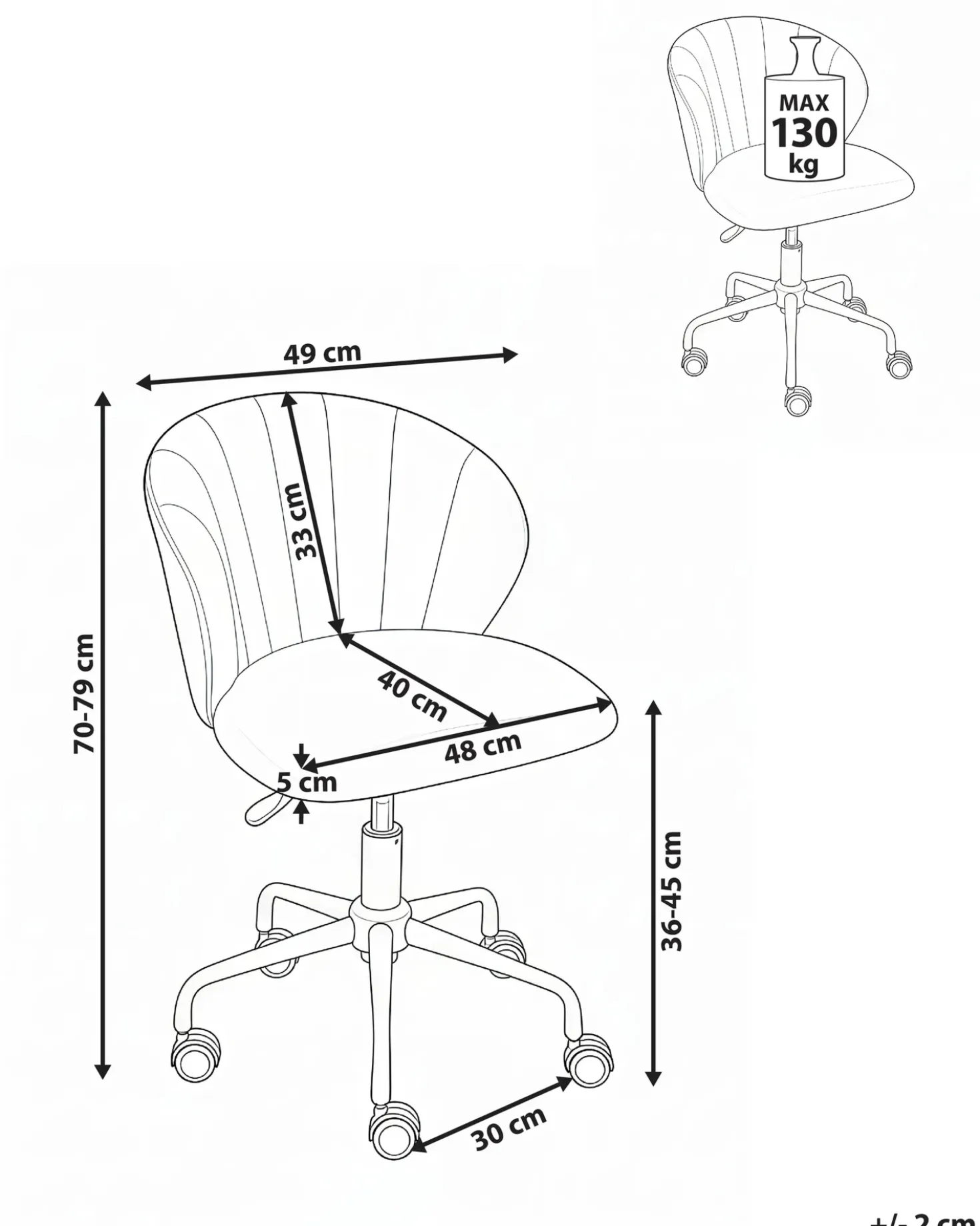 Sedia da scrivania CHEERFUL Velluto Azzurro