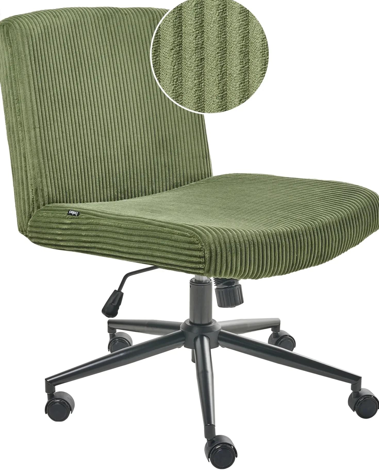 Sedia da scrivania GEDDES Velluto a coste Verde