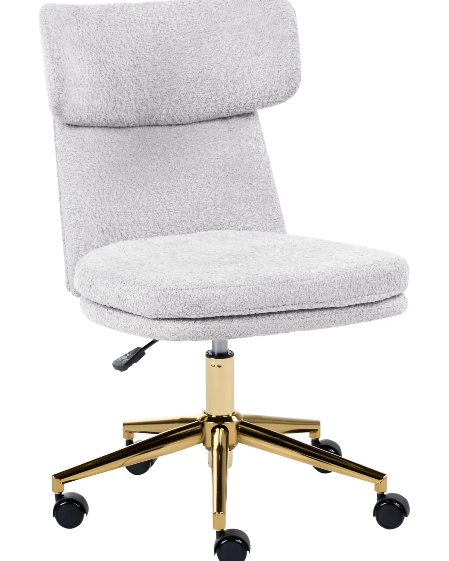 Sedia da scrivania GRANBY Bouclé Grigio chiaro