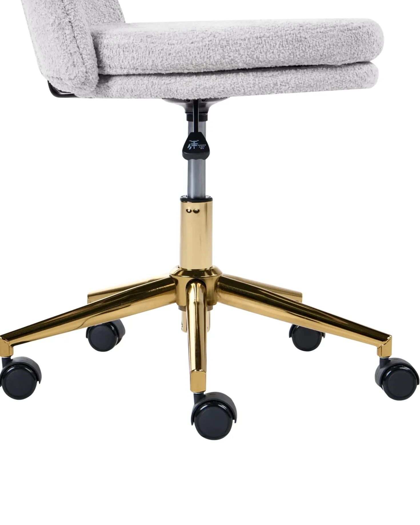 Sedia da scrivania GRANBY Bouclé Grigio chiaro