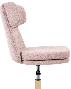 Sedia da scrivania GRANBY Bouclé Rosa pastello
