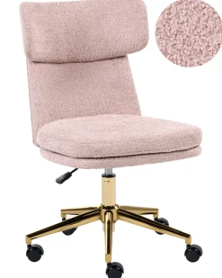 Sedia da scrivania GRANBY Bouclé Rosa pastello