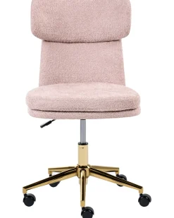 Sedia da scrivania GRANBY Bouclé Rosa pastello