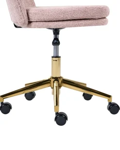 Sedia da scrivania GRANBY Bouclé Rosa pastello