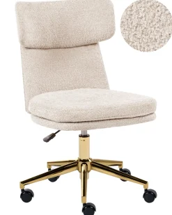 Sedia da scrivania GRANBY Bouclé Beige chiaro