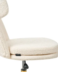 Sedia da scrivania GRANBY Bouclé Bianco sporco