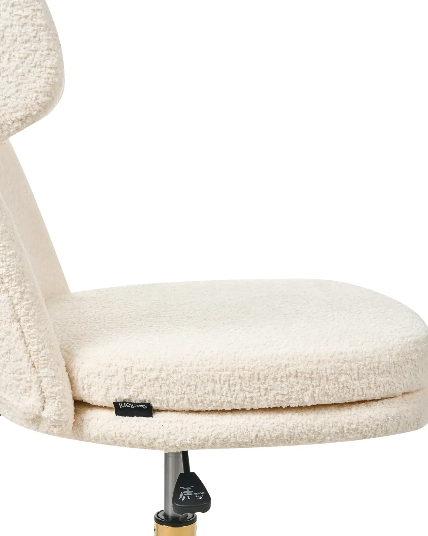 Sedia da scrivania GRANBY Bouclé Bianco sporco