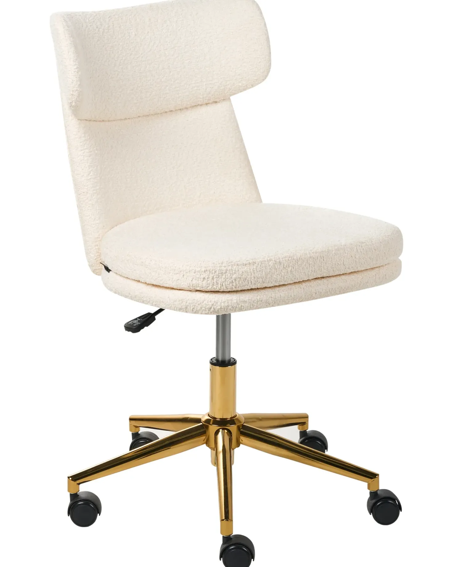 Sedia da scrivania GRANBY Bouclé Bianco sporco