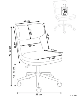 Sedia da scrivania GRANBY Bouclé Bianco sporco