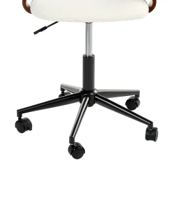 Sedia da scrivania GUNNISON Bouclé Bianco sporco
