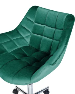 Sedia da scrivania LABELLE Velluto Verde smeraldo