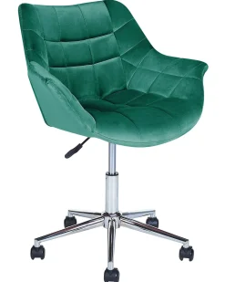 Sedia da scrivania LABELLE Velluto Verde smeraldo