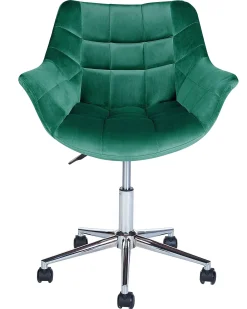 Sedia da scrivania LABELLE Velluto Verde smeraldo