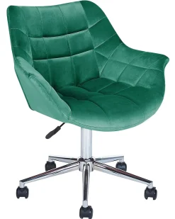 Sedia da scrivania LABELLE Velluto Verde smeraldo