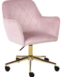 Sedia da scrivania LELORIA Velluto Rosa pastello