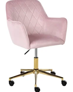 Sedia da scrivania LELORIA Velluto Rosa pastello