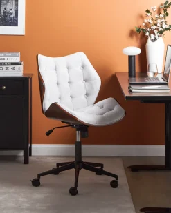 Sedia da scrivania LOMPOC Lino sintetico Grigio