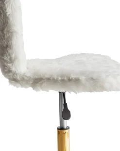 Sedia da scrivania MARGATE Finta pelliccia Bianco