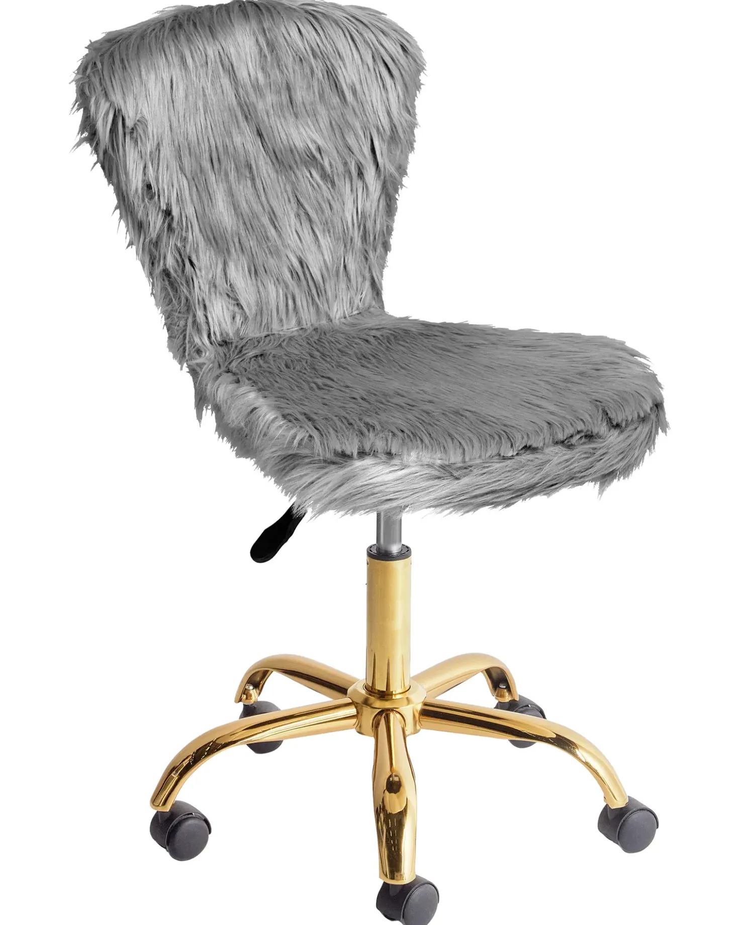 Sedia da scrivania MARGATE Finta pelliccia Grigio