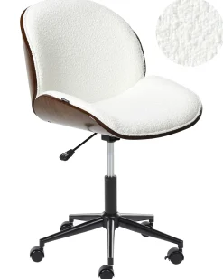 Sedia da scrivania MENESHA Bouclé Bianco