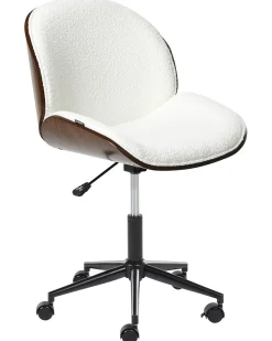 Sedia da scrivania MENESHA Bouclé Bianco