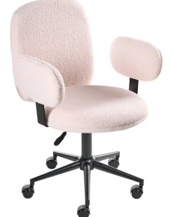 Sedia da scrivania MORAGA Bouclé Rosa pastello