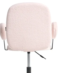 Sedia da scrivania MORAGA Bouclé Rosa pastello