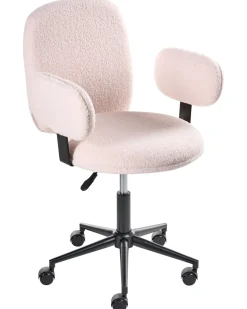 Sedia da scrivania MORAGA Bouclé Rosa pastello