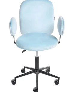 Sedia da scrivania MORAGA Velluto Azzurro