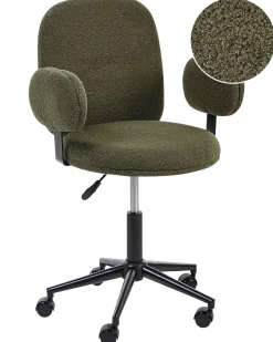 Sedia da scrivania MORAGA Bouclé Verde scuro