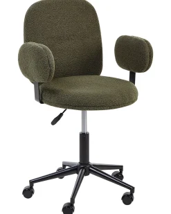 Sedia da scrivania MORAGA Bouclé Verde scuro