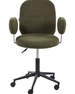 Sedia da scrivania MORAGA Bouclé Verde scuro