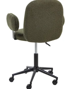 Sedia da scrivania MORAGA Bouclé Verde scuro