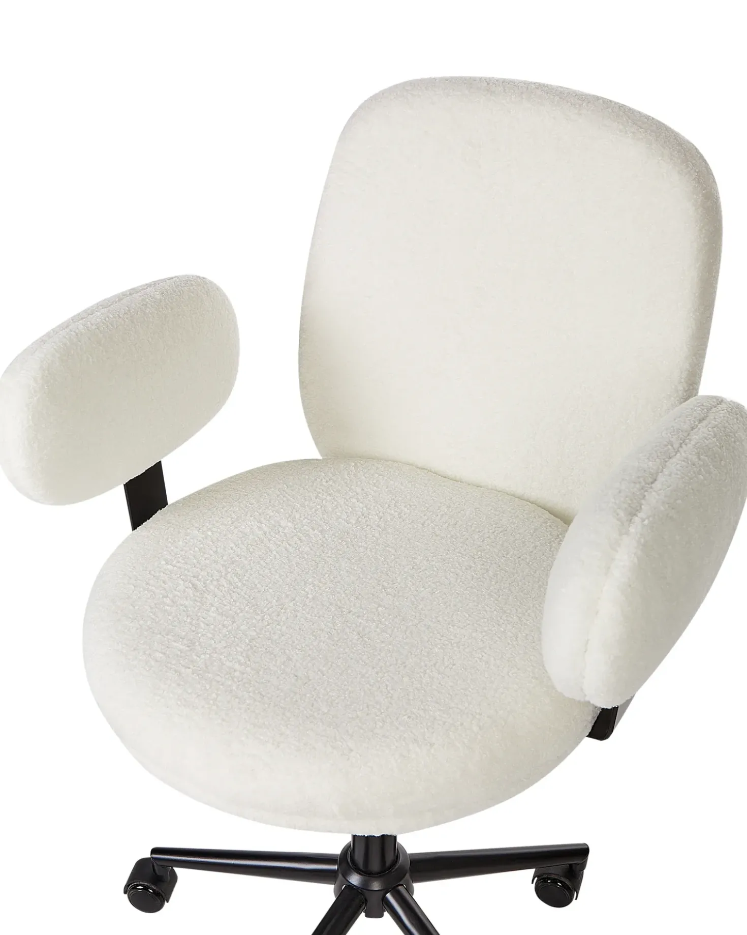 Sedia da scrivania MORAGA Bouclé Bianco sporco