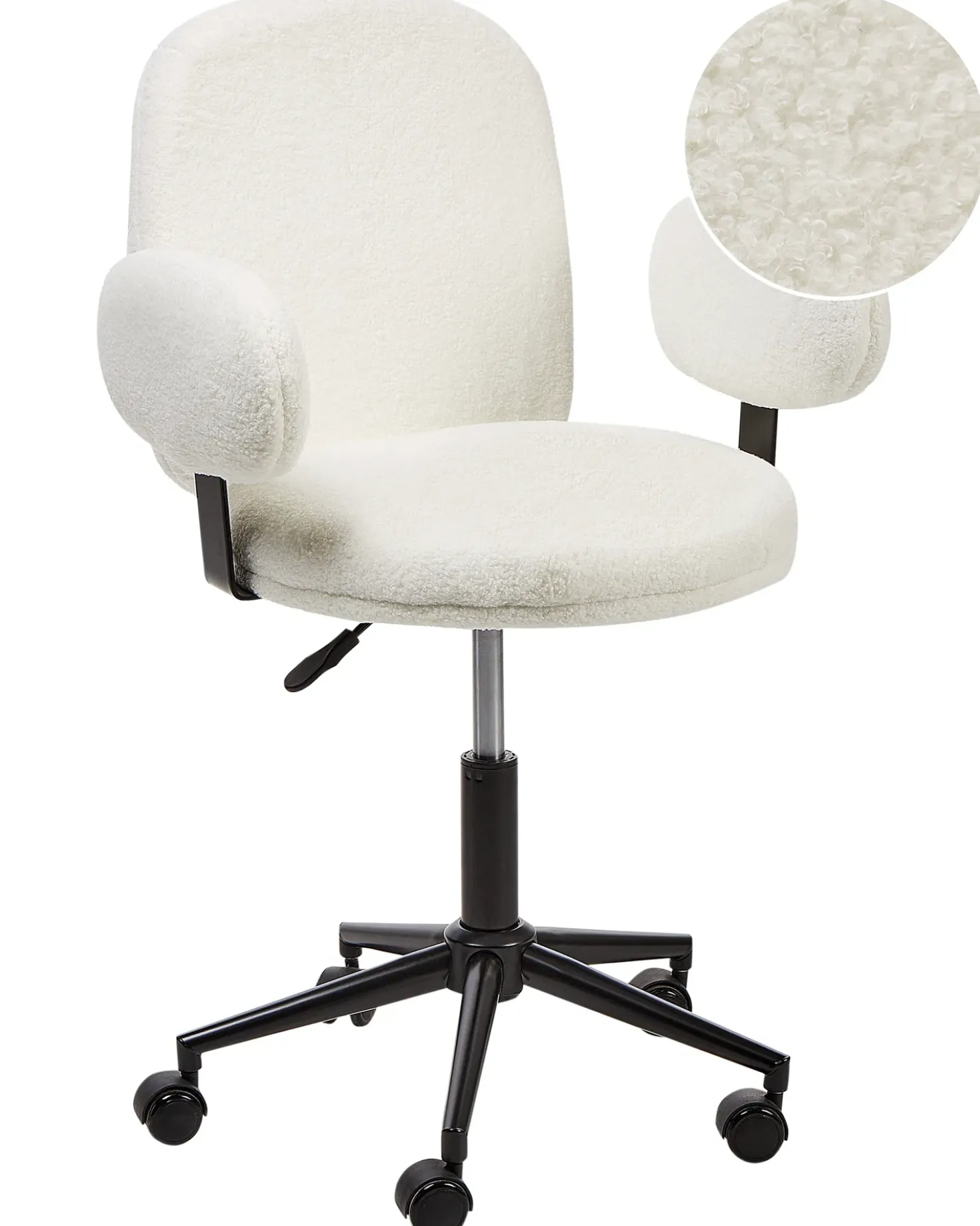 Sedia da scrivania MORAGA Bouclé Bianco sporco