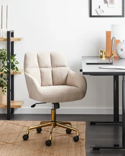 Sedia da scrivania PALMDALE Bouclé Beige
